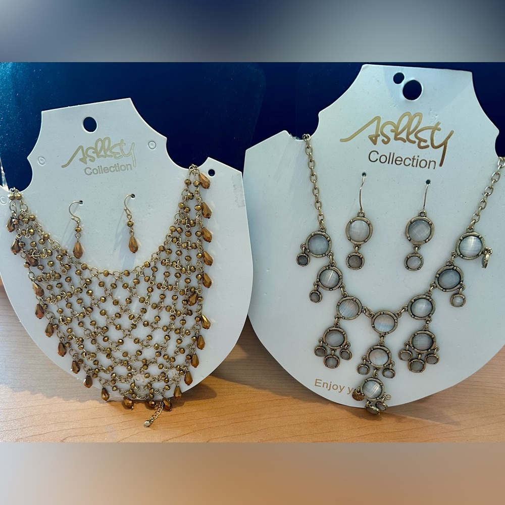 Ashley Collection Gold and Brown Jewelry Sets